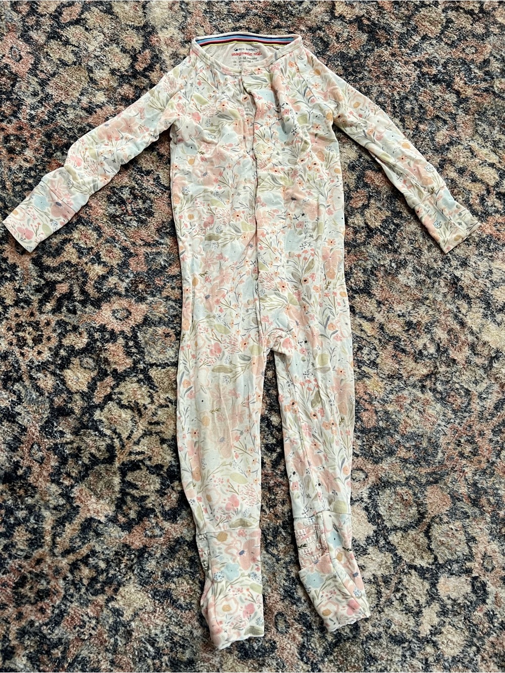 Magnetic Me Modal Floral Convertible Coverall Onesie, size 12-18M (EUC)